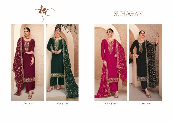 Suhagan By Radha 1181 To 1184 Wholesale Georgette Suit In Delhi
